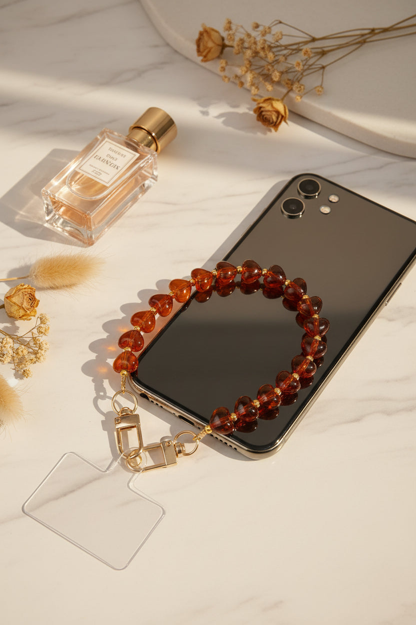 Charming Heart Bead Phone Chain - All Fit, Daily Style