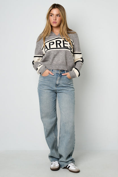 Chic Lettered Knit Sweater for Cozy Fall Style