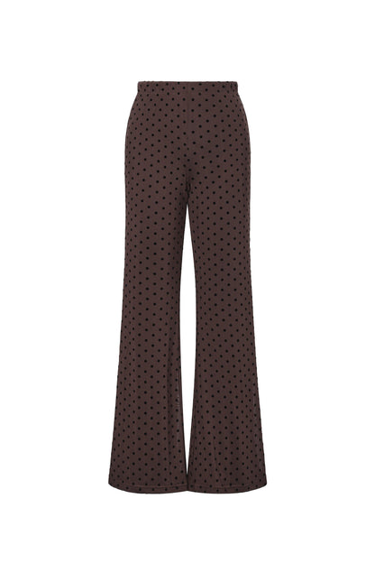 Elegant Flared Pants for Fall Winter - Polka Dots 2-Piece Set
