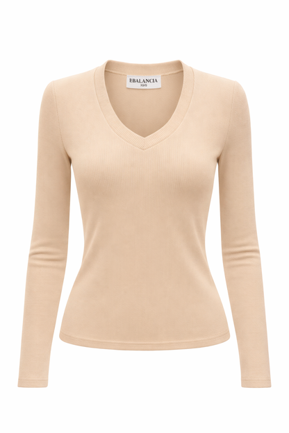 ZURI Shirt Beige | Comfortabele Damesshirt met Stretch