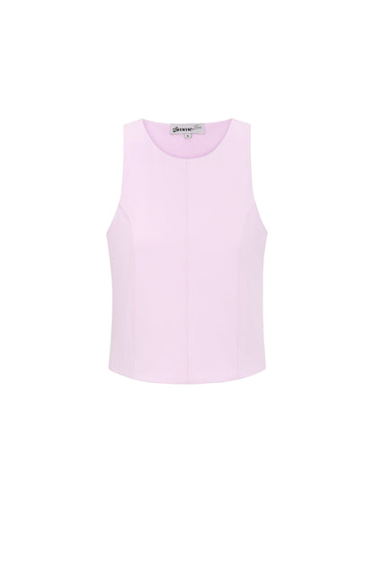 Chic Spring/Summer Sleeveless Knit Top in Baby Blue, Dark Khaki & Light Purple