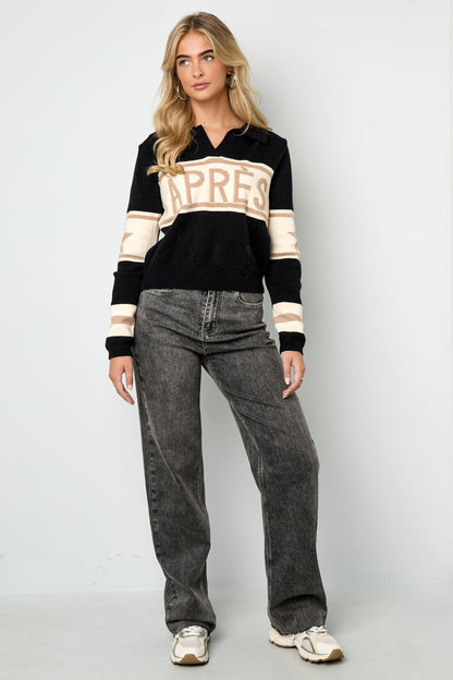 Chic Lettered Knit Sweater for Cozy Fall Style