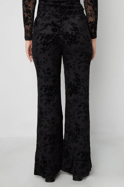 Sexy Floral Flared Pants for Fall Winter